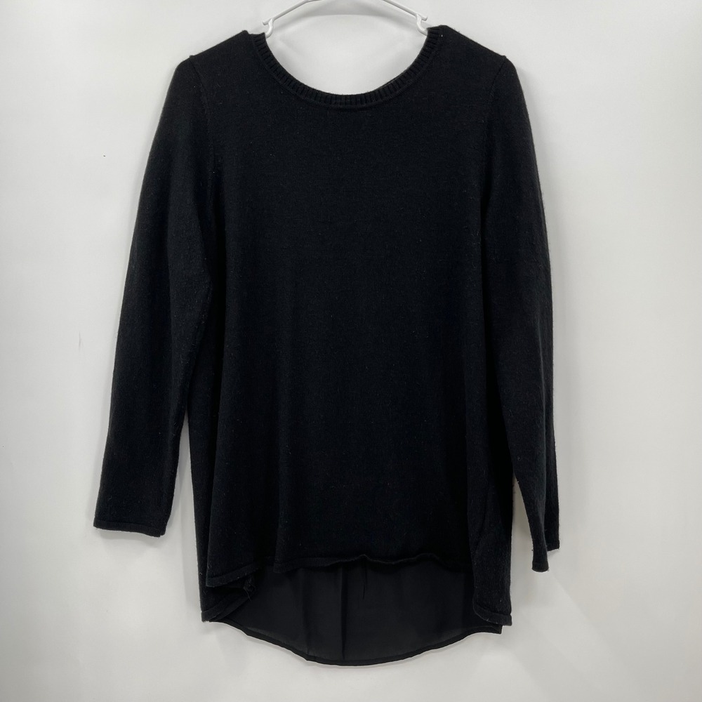 Soft Surroundings Black Wool Blend Sweater Tunic Petite Medium PM